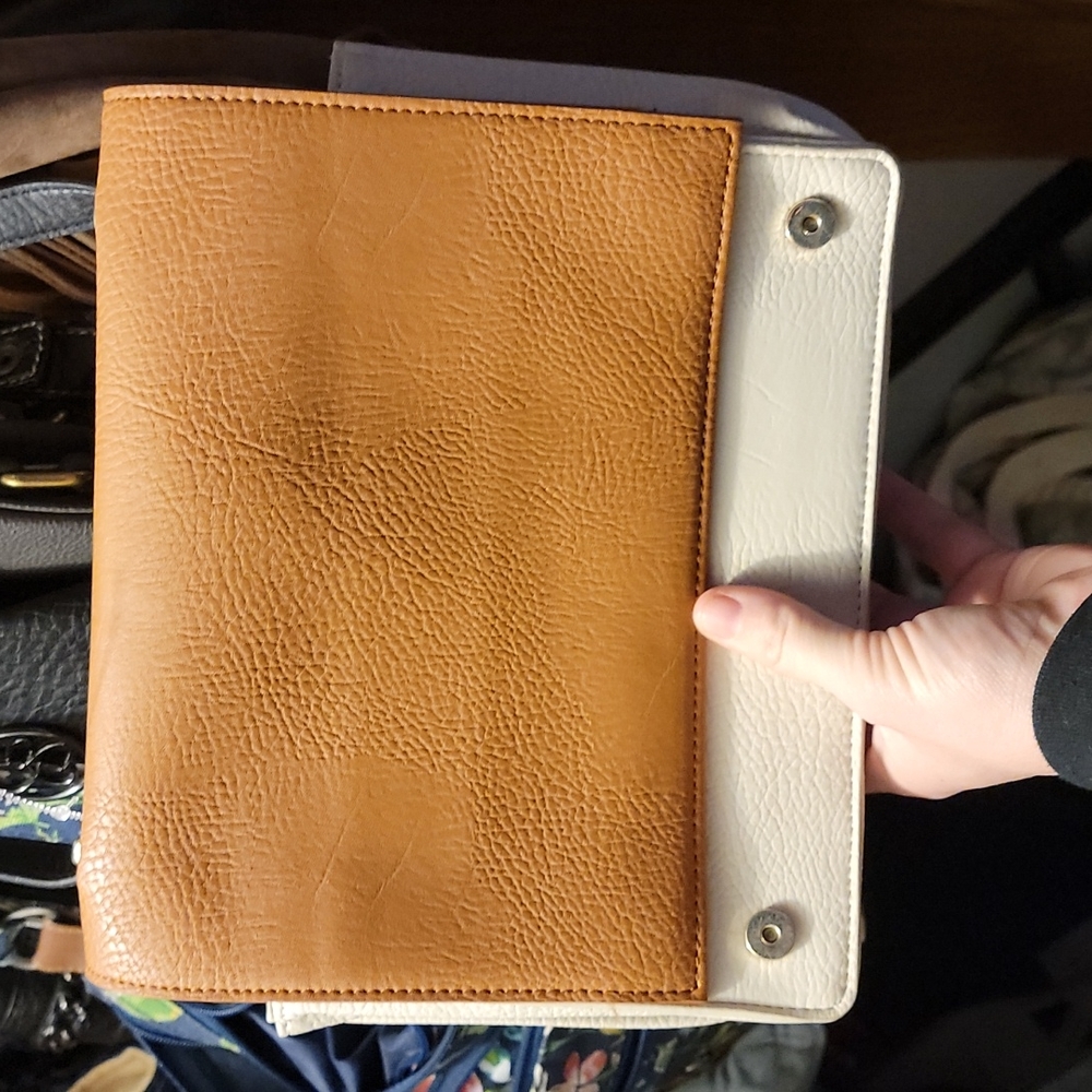 LIKE NEW Olivia + Joy Brown and Tan Crossbody Handbag Square